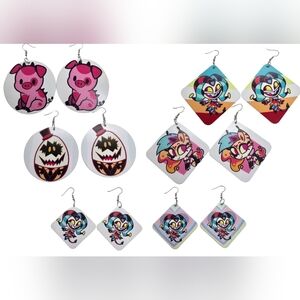 Hazbin Hotel Helluvaboss Earrings! Egg Bois‎ Fat Nuggets Queen Bee Fizz Handmade